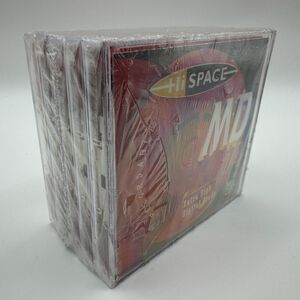 Hi-Space MD 74 Blank MiniDisc Lot of 5 Sealed Vintage Translucent Red France